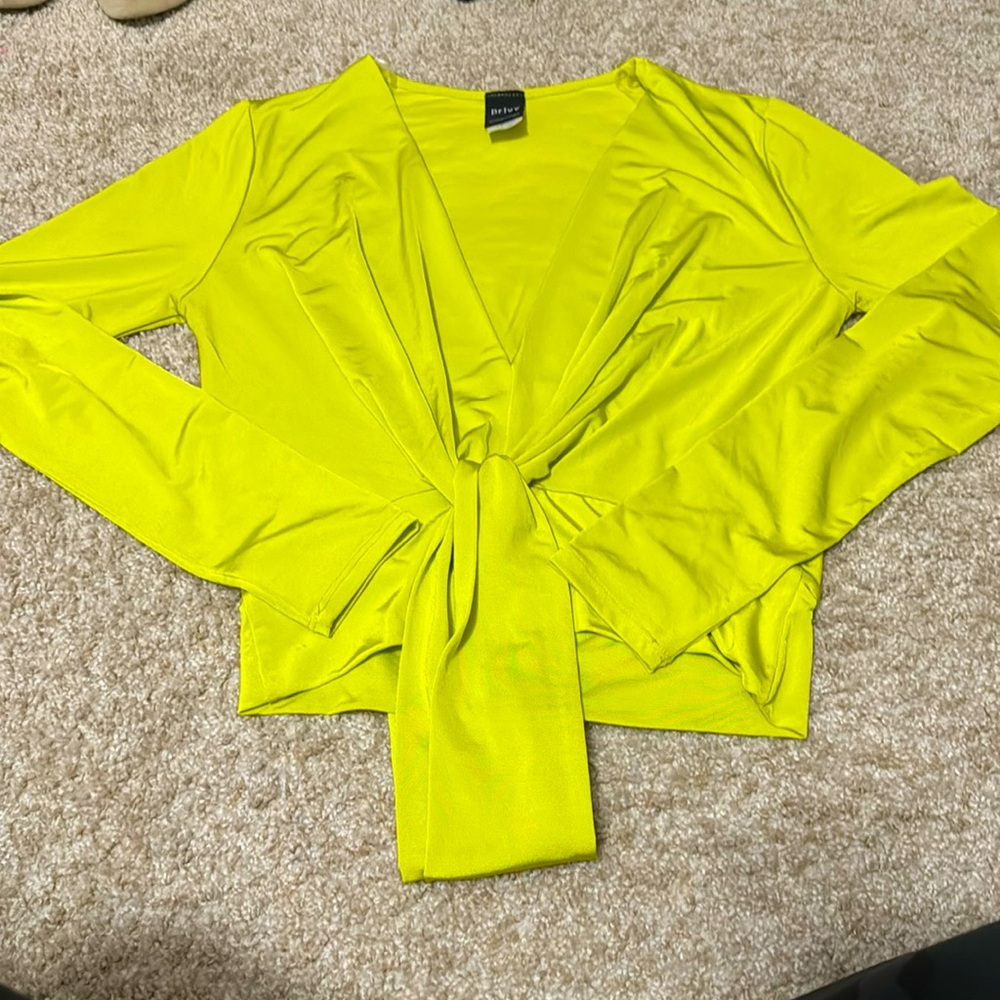 Neon green/yellow long sleeve top. Size S. Only worn once.